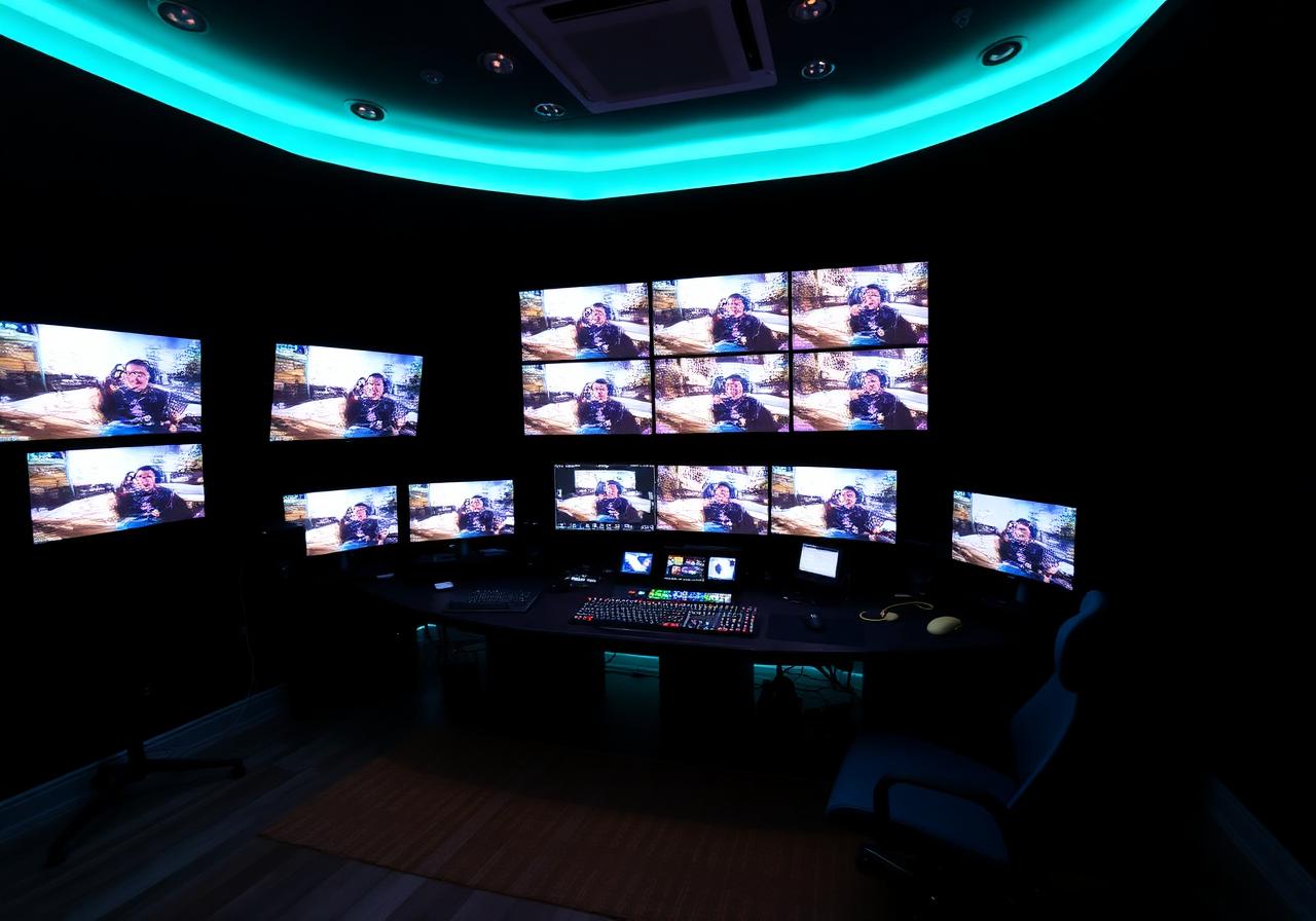 Sala de control de streaming multicámara